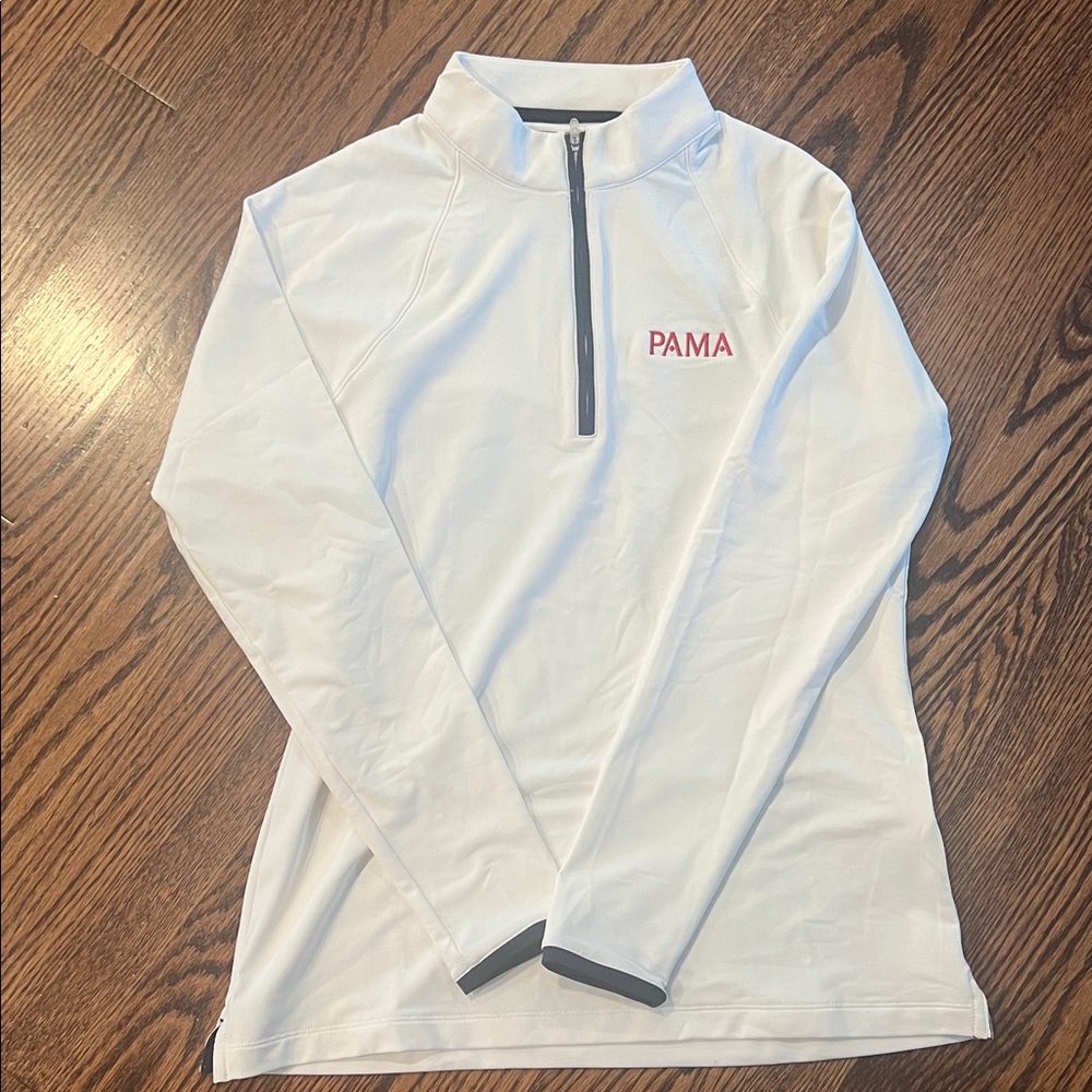 Peter Millar White Athletic Quarter-Zip